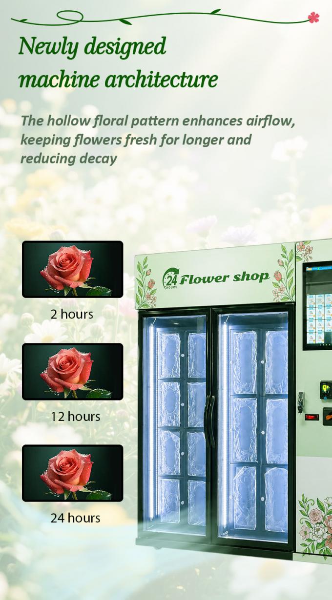 Flower vending machine with 3-20°C cooling system
