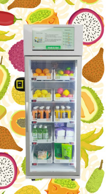 Distributore automatico di verdure dei prodotti dell'azienda agricola della frutta fresca con il touch screen del sistema di raffreddamento