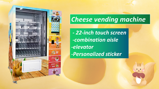 Distributore automatico a 22 pollici del formaggio dello schermo per il pagamento senza contatto del supporto