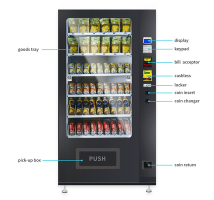 Distributore automatico intelligente di vendita caldo del micron 24 ore di self service dello spuntino della bevanda di distributore automatico