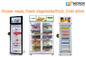 distributore automatico astuto del frigorifero con la verdura di vendita del lettore della carta di credito, frutta, congelato