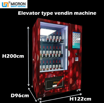 Distributore automatico della bottiglia di vetro con l'elevatore per vendere il distributore automatico astuto del micron del champagne del vino rosso