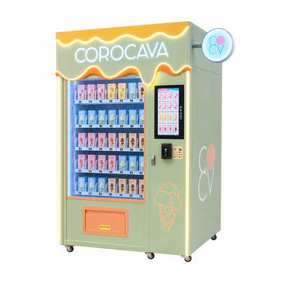 Macchina di distribuzione commerciale di alimenti surgelati con congelamento a -18 a -20 gradi e interfaccia touchscreen per la vendita di prodotti surgelati