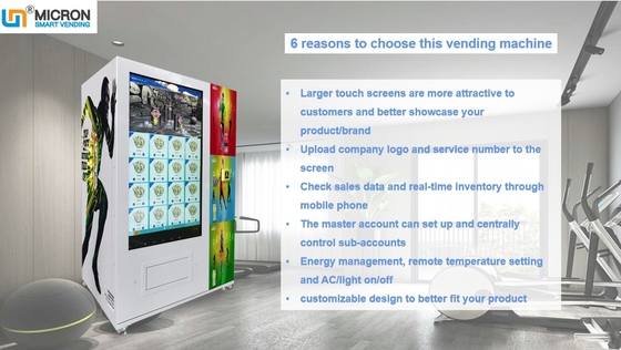 Metal 22 Inch Touch Screen Drink Vending Machine For Gym Bank School With Elevator Corridor